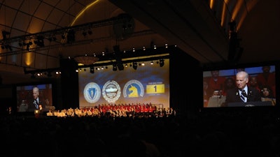 Vice President Joe Biden speaking at the Marathon Tribute