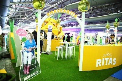 Guests could try Lime-a-Rita's Pine-Apple-Rita at a bright, yellow and green booth in the retail hall. The hall had stations from 125 brands and vendors.