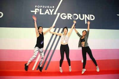 A colorful, striped entrance hallway offered a popular backdrop for photos.