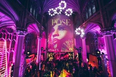 Inside, the venue featured massive projections of promotional images for the series.
