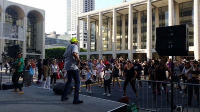 Alvin Ailey teaching the public some moves at Lincoln Center.