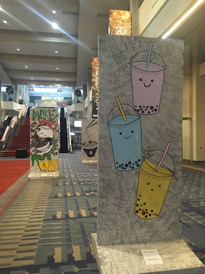 Design Foundry created cheery food-inspired murals to greet Rammys guests as they entered the venue.