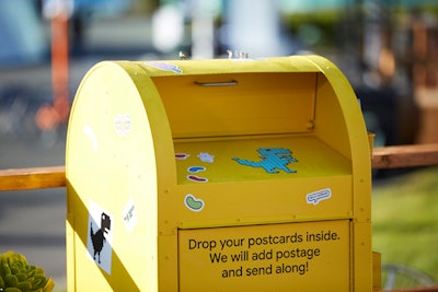 As in years past, organizers provided postcards and invited attendees to write a note to a colleague, friend, or family member and drop it into one of the mailboxes located around the event. The goal was to add an analog touch to a tech-heavy environment.