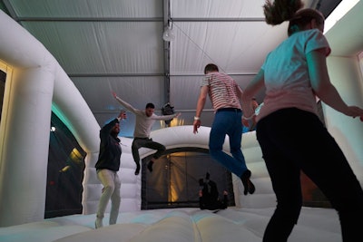 Attendees could also unwind after hours in a moon bounce.