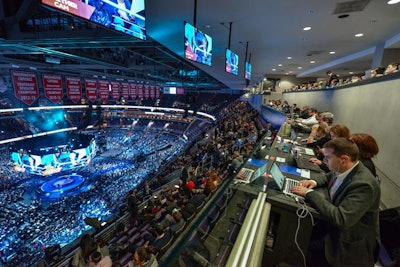 At the 2017 AIPAC Policy Conference at the Capital One Arena in Washington, D.C., Scott Circle Communications created a press area where media could file stories while watching the event.