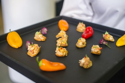 Small floral buds decorated the serving trays.