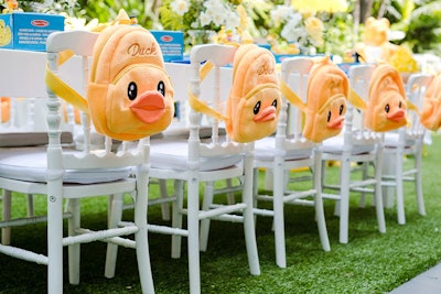 Each child also received a duck-shaped backpack, which doubled as decor throughout the party.