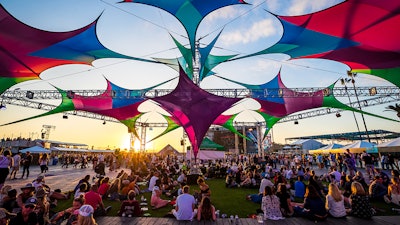KAABOO Stretched atmosphere sun shades giving attendees a place to cool down