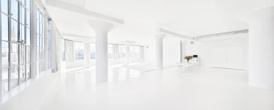 Jack Studios features gorgeous, all-white loft-style spaces with breathtaking sunlight and views.