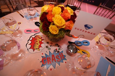 Tables at the conference also adopted the theme, with comics-style lettering and masks for attendees to wear. Each table was named after a different superhero.