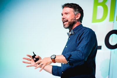 Two Bit Circus C.E.O. Brent Bushnell discussed emerging technology at the day's Event Innovation Forum.