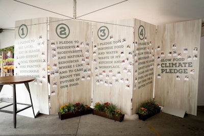 Guests were encouraged to take the Slow Food Climate Pledge and pose in front of the photo wall.