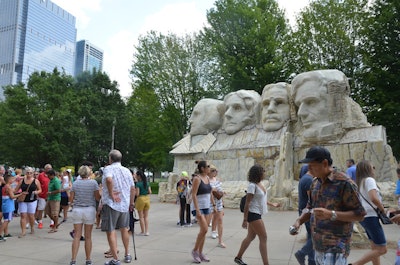 On June 30, South Dakota Tourism brought a 22-foot-tall model of Mount Rushmore to Millennium Park in Chicago. The space also featured a climbing wall modeled after South Dakota’s Custer State Park, and a barbecue serving buffalo burgers.