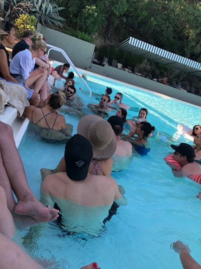 The last Show and Tell Me What to Do program offered a way for attendees to source wisdom from the crowds, a fresh flip on the one-to-many format of talks. The session was moved from a traditional setting to the pool.