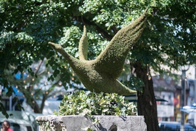 The event showcased topiary of the vodka brand's signature goose.