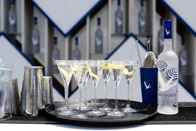 Summer-inspired cocktails were served in glasses with the Grey Goose logo.