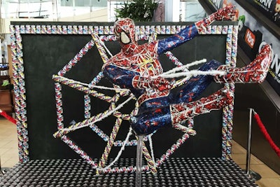 For Comic-Con International in July 2016, Campbell's Soup created a Spider-Man-inspired installation at the San Diego Airport. The display was constructed using 1,089 of brand's limited-edition Spider-Man soup cans, and was designed by Abel McCallister Designs.