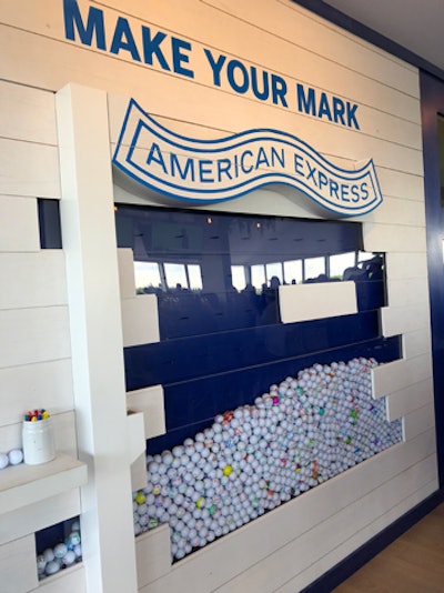 Inside the club, guests were able to grab essentials like binoculars and radios, play Golden Tee arcade games, and sign golf balls, which were included in an ever-evolving wall display.