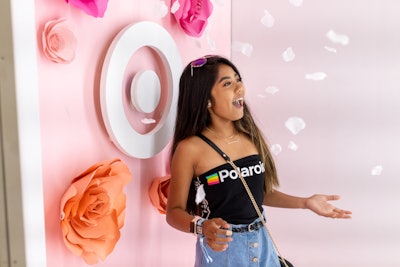 Another area of the Target Beauty booth offered animated gifs; guests posed as flower petals fell around them.