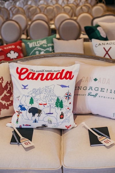 Cheeky Canadian-inspired sayings like “Canadian as Puck” and “The Eh Team” could be found on items throughout the space.