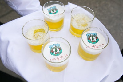 During the gala cocktail hour, custom cocktails by the Grand Bevy featured the event’s logo.