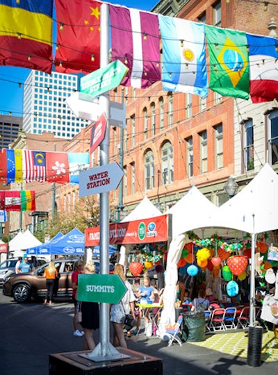 Denver’s Larimer Square was decorated with country flags in celebration of Slow Food Nations 2018.