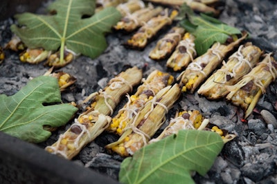 Victoria Blamey served up smoked ceviche “braesado” in corn husks.