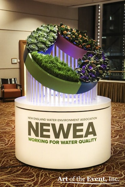 Custom fabricated logo sculpture for NEWEA