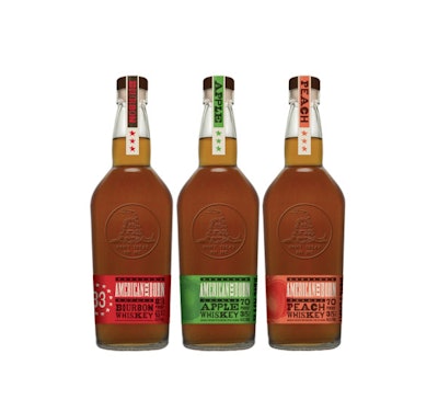 American Born: Bourbon Whiskey, Apple Whiskey and Peach Whiskey