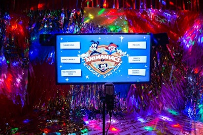 Artist duo Confetti System created an interactive karaoke booth that highlights the songs from Animaniacs.