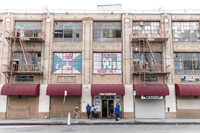 The pop-up took over 939 Studio, a raw event space in downtown Los Angeles. Subtle signage was visible from the street.