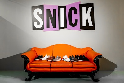 Shoes were also displayed on a couch that threw back to ‘90s TV show SNICK.