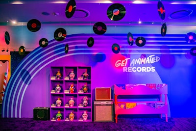 The exhibit launched on August 18 and will be open through September 9 at the Grammy Museum. The Get Animated Records area resembles a record store, celebrating music from Warner Bros. animations. The area features reimagined vinyl artwork inspired by classic characters.
