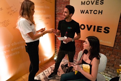 Guests were invited to write on the walls and share their favorite reason to stay home and watch a movie.