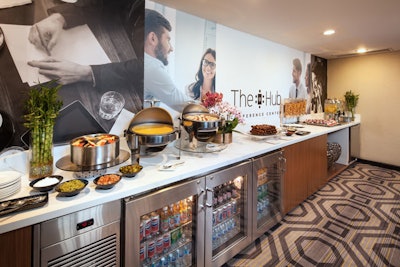 A shared space for meeting groups, the Hub Conference Center at the Sheraton Gateway Los Angeles Hotel opened in July and offers an all-day refreshment break service.
