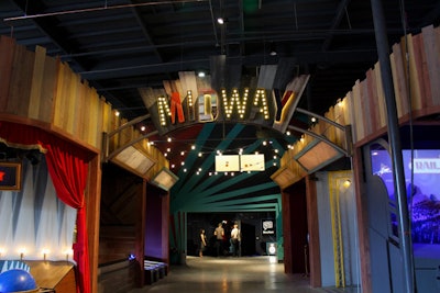 The Midway is a carnival-inspired area that fuses technology with old-school games, such as one where guests swing a physical wrecking ball at a virtual skyscraper, trying to break it down.