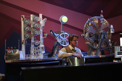 In one area, a robot bartender creates and serves drinks. (Don't worry, a human bartender is on hand to interact with the robot and make sure nothing goes wrong.)