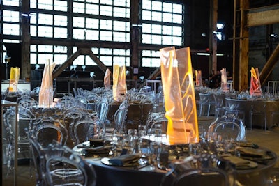 For the Luminato Festival, held in June 2016 in Toronto, guests were able to explore the Hearn Generating Station power plant, which is normally closed to the public. Inspired by the venue’s minimalist decor and clean lines, Luminato had Toronto architecture firm Partisans custom-design tall, glowing centerpieces for its opening gala.