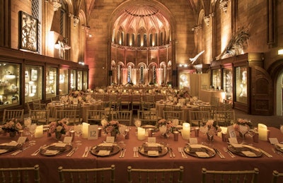 A unique dinner set-up in the Commons allows for both round and rectangular tables