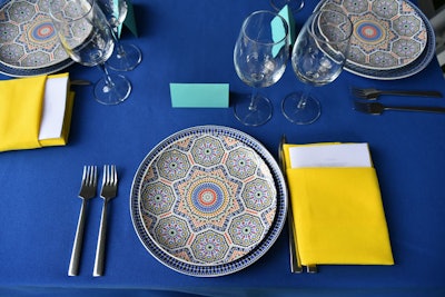 Following cocktails, a seated dinner catered by Bite Food featured a Moroccan-theme menu, which was a nod to Bergé’s former home in Marrakech where he developed the Musée Yves Saint Laurent and tended to the Majorelle Garden.