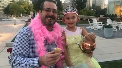 This princess tea party would be incomplete without Cookie Cups and dad’s pink boa