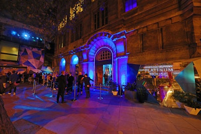 The American Express Platinum House took place September 13 to 16 at the former site of London arts college Central Saint Martins. Outside of the venue, the activation was designated with a reflective, geometric structure. A geometric design was prominent throughout the pop-up.