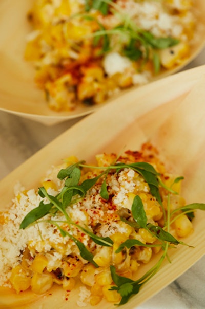 Brentwood Farms street corn with lime aioli, cotija, and tajin spice