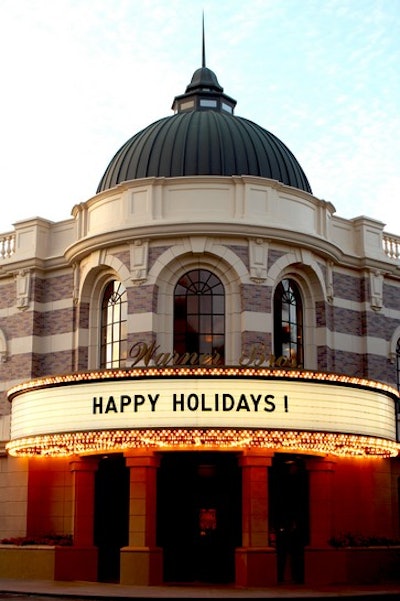 The Steven J. Ross marquee is the perfect place to see your personal holiday message up in lights!