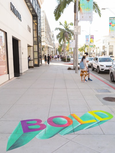 The Instagram-friendly displays didn't stop there. A variety of 3-D chalk art was placed throughout the streets of Beverly Hills, further promoting the campaign.