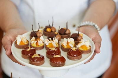 Tarts in apricot almond, apple vanilla, and pear chocolate flavors