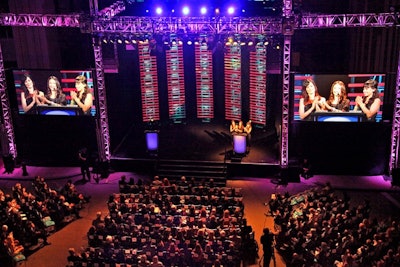 The stage at the 2011 Environmental Media Awards featured versa tubes that changed color throughout the show.