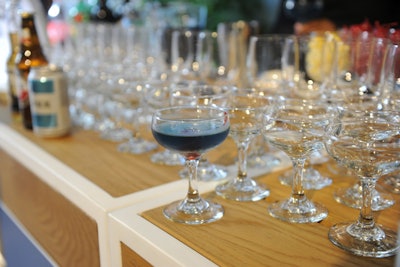 For the opening event, guests sipped cocktails made with blue curaçao, in honor of the blue hue.