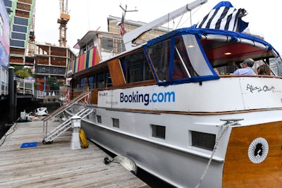 On the Hudson River, a branded yacht was available to book through Booking.com for three days during Fashion Week.