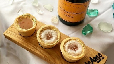 The 24K Rose Gold Cookie Cup is divine with Champagne. Perfect for a wedding toast or any classy event!